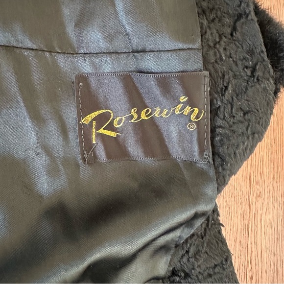 Vintage Black Faux Fur Coat by Rosewin - Picture 7 of 12